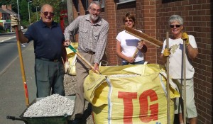 New gravel outside Pant Memorial Hall