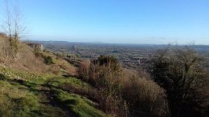 Looking down on Pant Shropshire from Llanymynech Hill