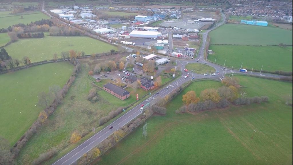 Mile End Roundabout from the air